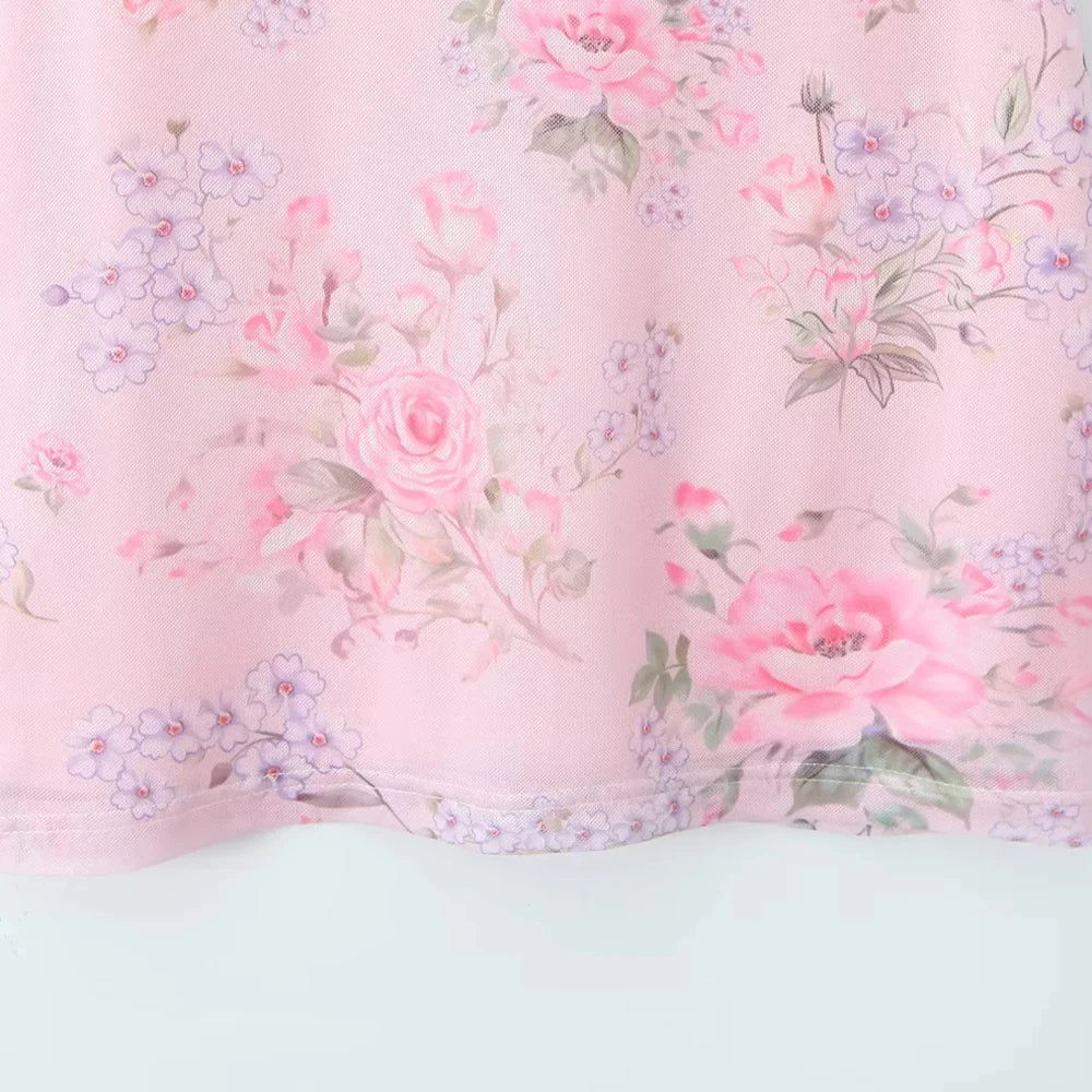 Pink Floral Mini Dress