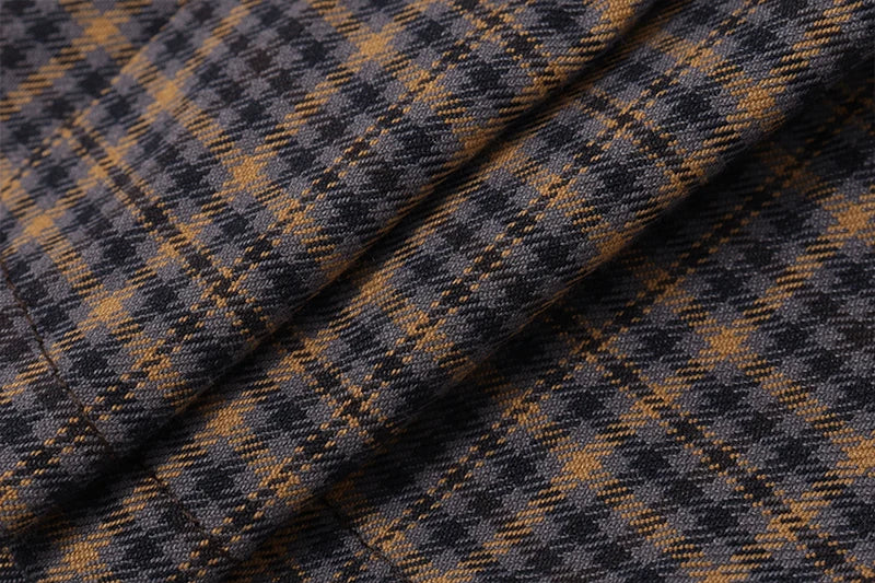 Brown Plaid V-Neck Vest