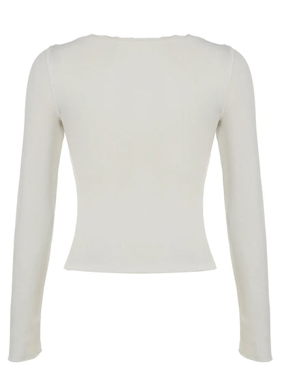 White Lace Long Sleeve Tee