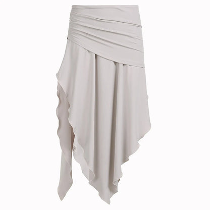 Folds Long Skirts - Enchanting Fairycore Fashion Khaki
