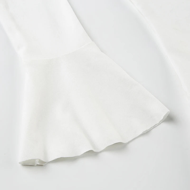 Ruffles Patchwork s Dress Lace-up Long Sleeves Corset 's Pullover