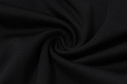 Black Irregular Halter Backless Bodysuit
