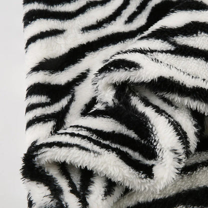 Zebra Stripes Faux Fur Bodycon Skirt