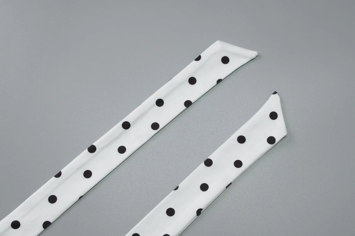 White Halter Sleeveless Backless Slim Polka Dot Top
