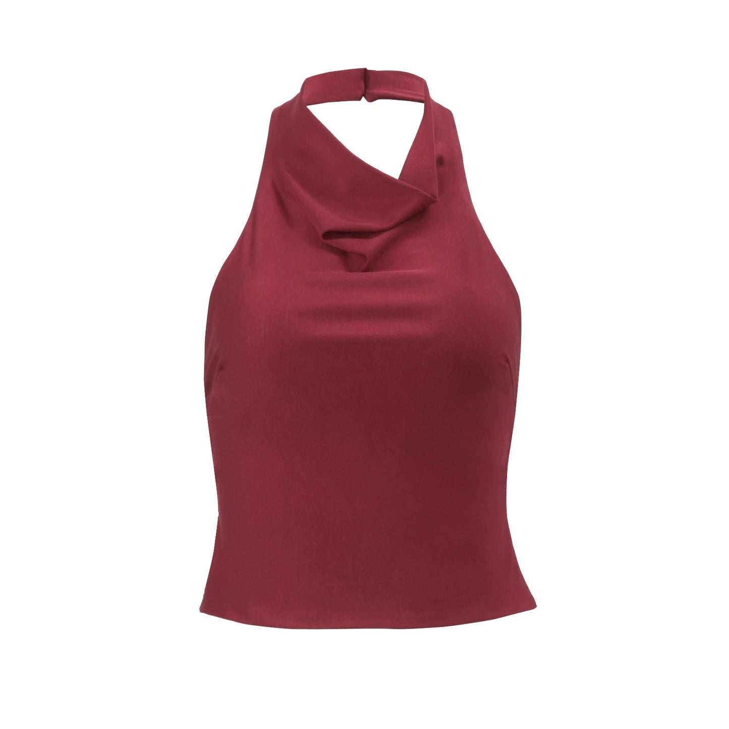 Red Satin Halter Neck Top