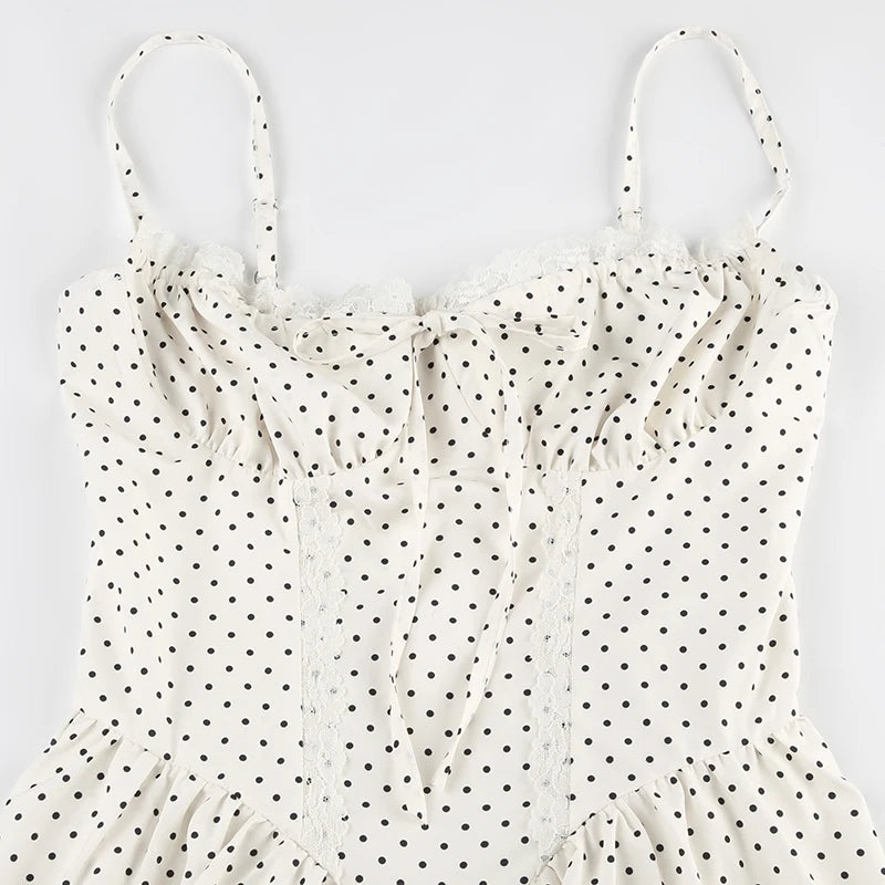 White Polka Dot Mini Dress