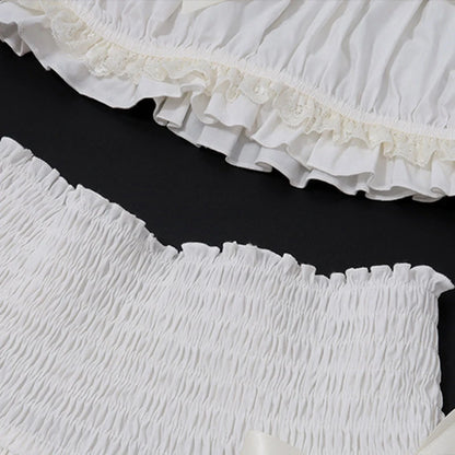 Fairycore 00s Off Shoulder Crop Top & Mini Skirt Set