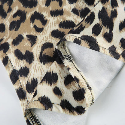 Leopard Backless Halter Neck Top