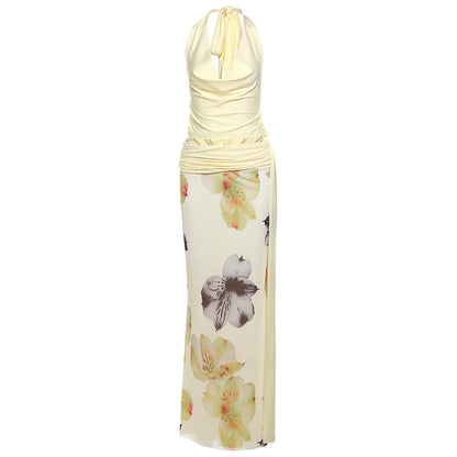 Ivory Halter Top & Mesh Skirt Set
