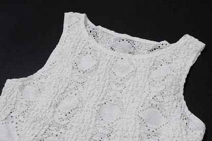 White Lace Hollow Two Piece Set
