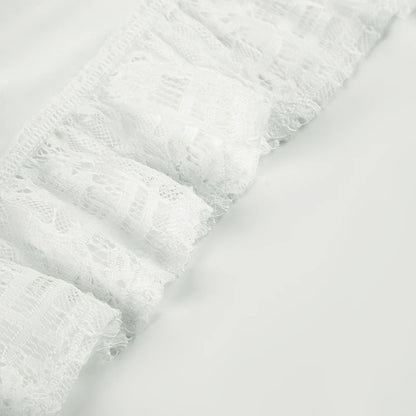White Lace Irregular A-line Mini Skirt - Fairycore Chic