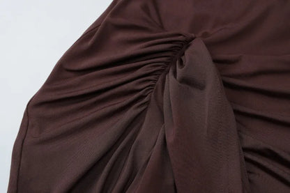 Brown Sleeveless High Slit Maxi Dress