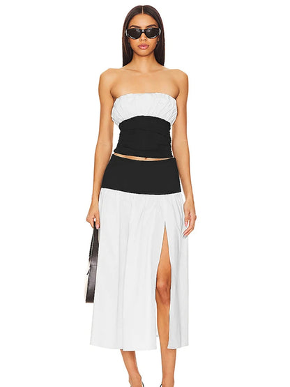 Bellazair White Strapless Backless Two-Piece Set