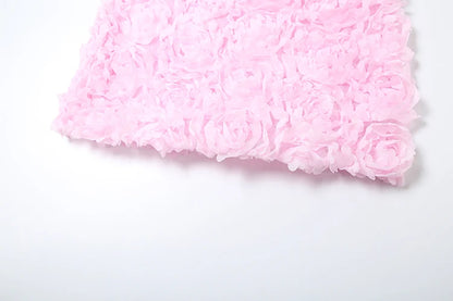 Pink Flowers Lace Mini Bodycon Dress