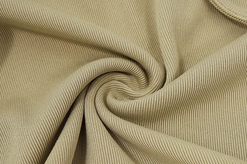 Khaki Backless Sleeveless Halter Tank Top