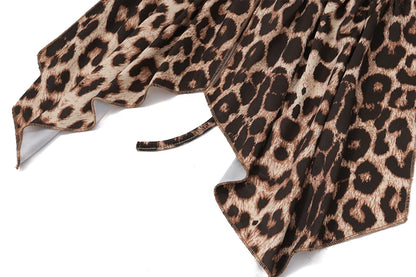 Leopard V-neck Backless Halter Top