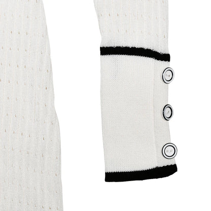 Knitted Turn-Down Collar Button Mini Dress