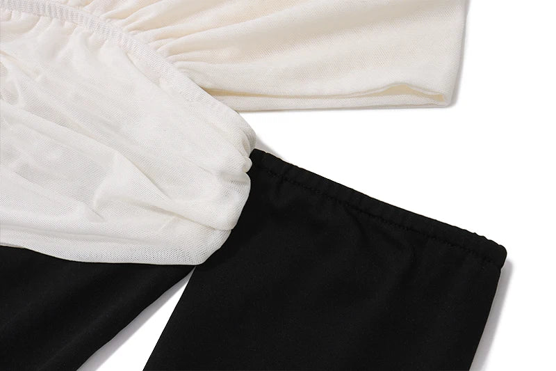 White Sheath Off Shoulder Flare Sleeve Mini Dress