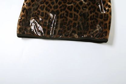 Leopard Print Strapless Mini Dress