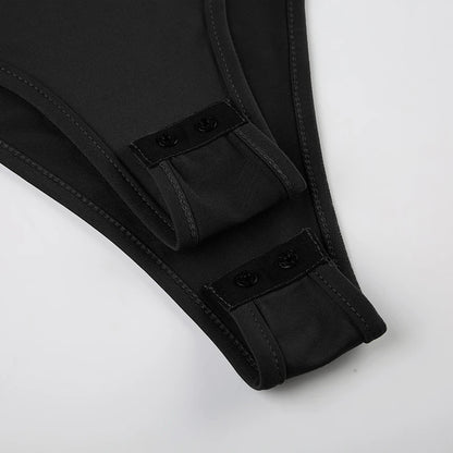 Sleeveless Shirring Spaghetti Strap Bodysuit - Black