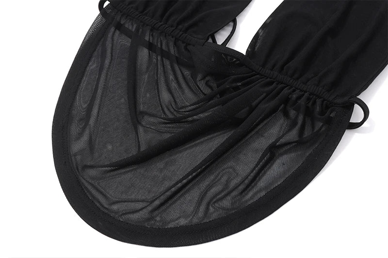 Black Off Shoulder Halter Backless Sleeveless V-Neck Crop Top