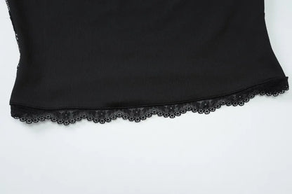 See Through Lace Square Neck Long Sleeve Top