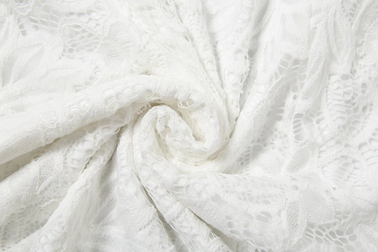 White Ruffles Backless Dress