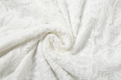 White Ruffles Backless Dress