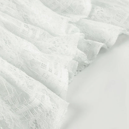 White Lace Irregular A-line Mini Skirt - Fairycore Chic