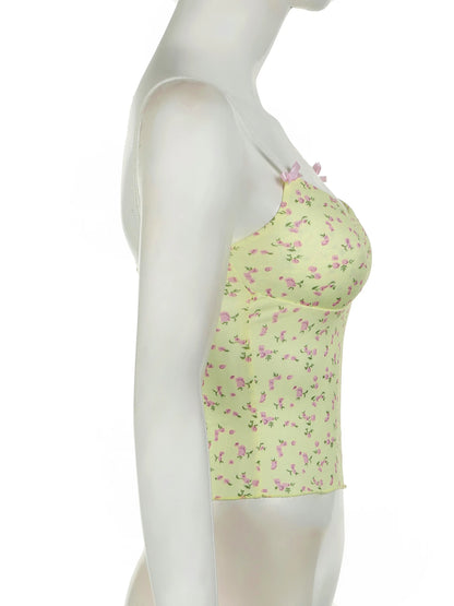 Yellow Floral Camisole Top