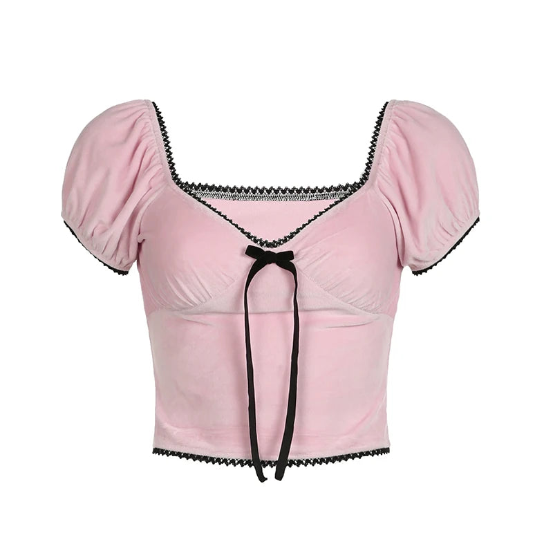 Pink Lace Crop Top