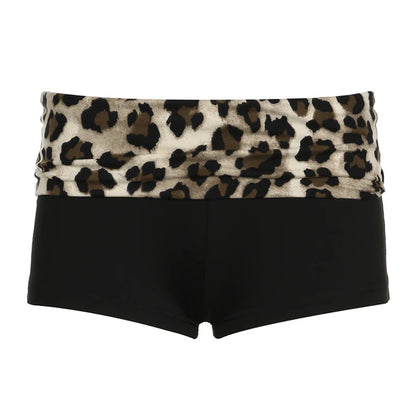 Leopard Black Shorts