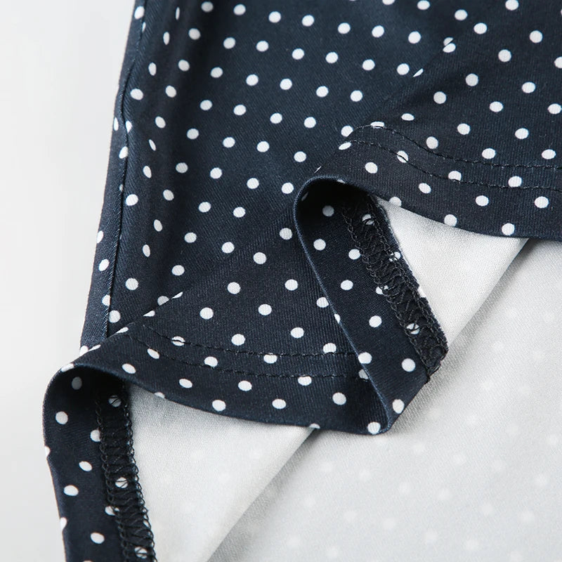 Crewneck Dot Print Mini Dress Sleeveless A-line ing