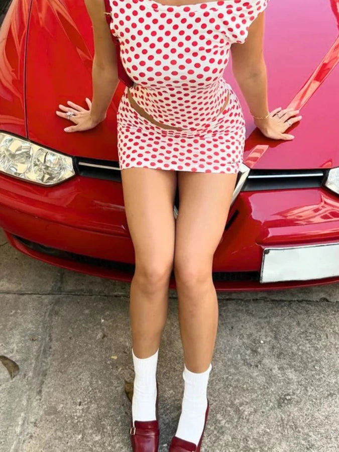 Polka Dot Top and Skirt Set