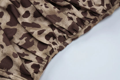 Leopard Ruched Sleeveless Bodysuit