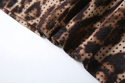 Leopard Print Ruched Off The Shoulder Bodycon Dress