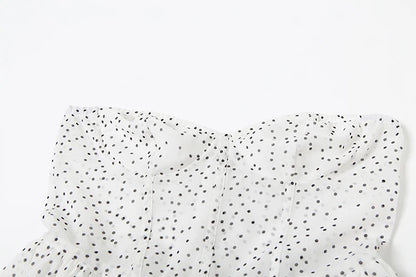 Dots Print Mini Bodycon Dress with Long Scarf