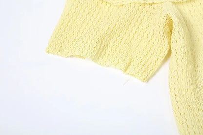 Yellow Ruffled Off Shoulder Short Dress