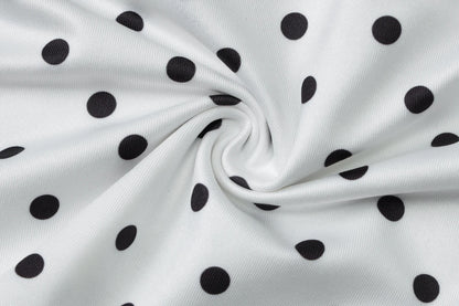 White Halter Sleeveless Backless Slim Polka Dot Top