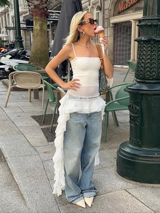 White Lace Tank Top