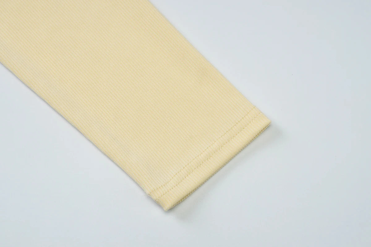 Knit Square Collar Long Sleeve Slim Water Droplets Diamond Top