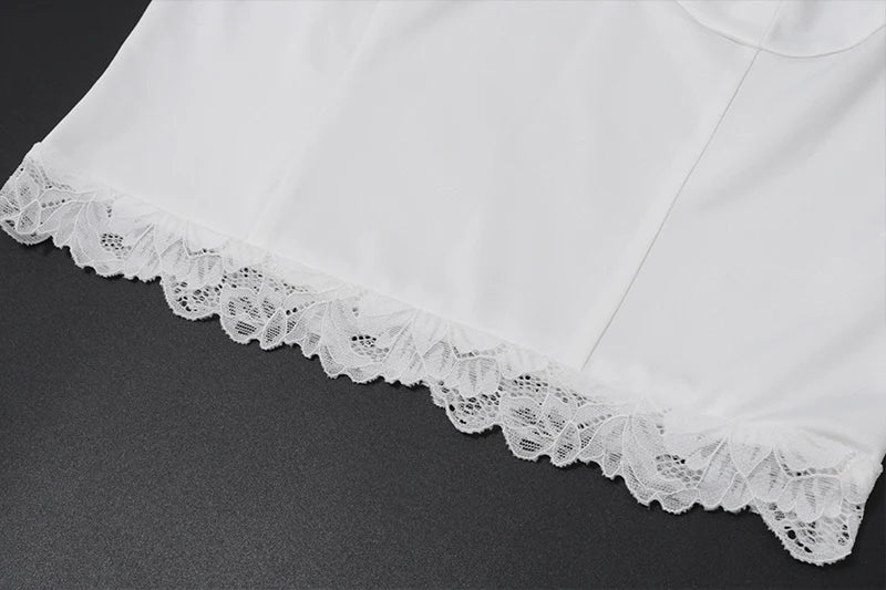 White Lace V-Neck Top