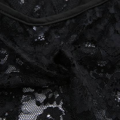 Black Lace Backless Bustier Crop Top