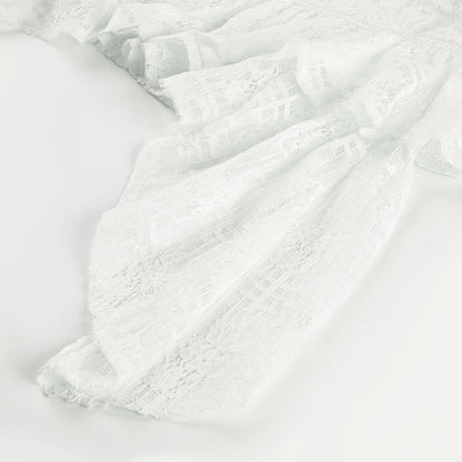White Lace Irregular A-line Mini Skirt - Fairycore Chic