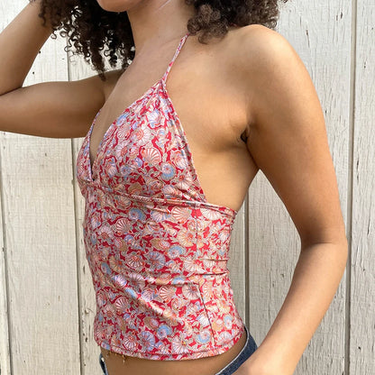 V-Neck Slim Halter Top