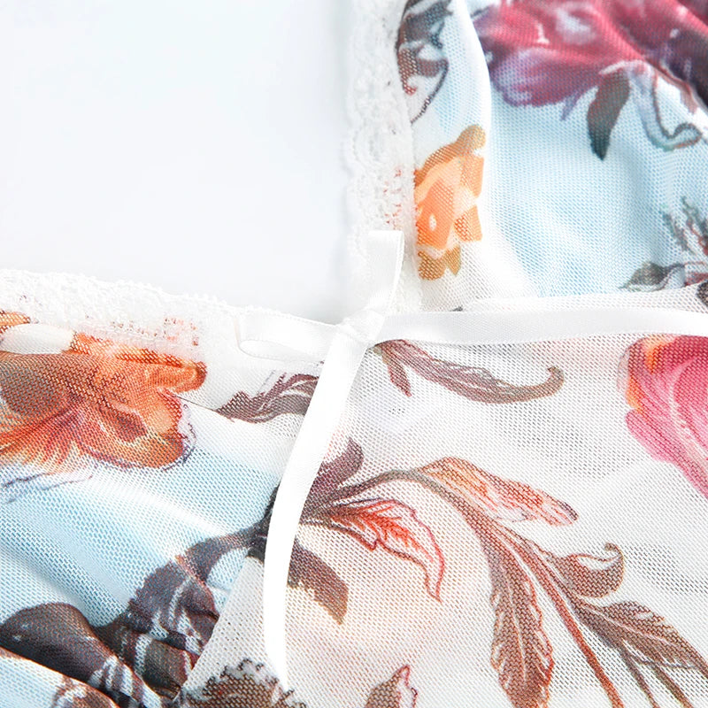 Floral Slim V-Neck Top