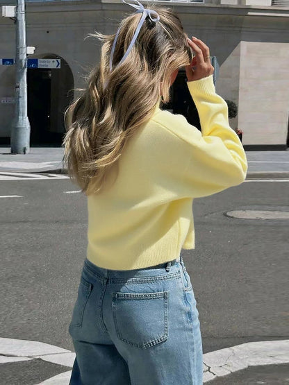 O-Neck Long Sleeve Cardigan