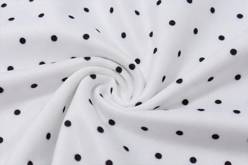 White Polka Dot Top and Long Skirt Two Piece Set