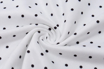 White Polka Dot Top and Long Skirt Two Piece Set