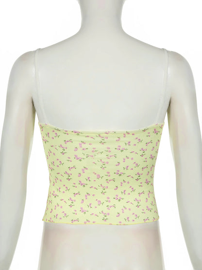 Yellow Floral Camisole Top